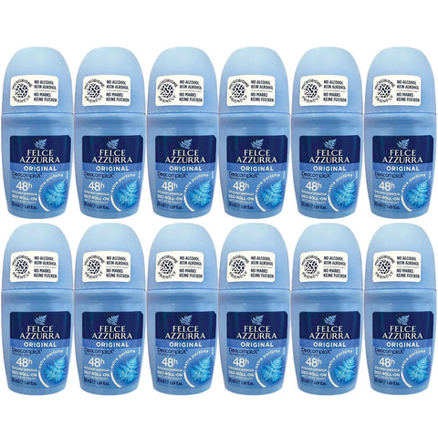 Felce Azzurra Classico Roll On Deodorant 50ml Pack of 12 No Alcohol