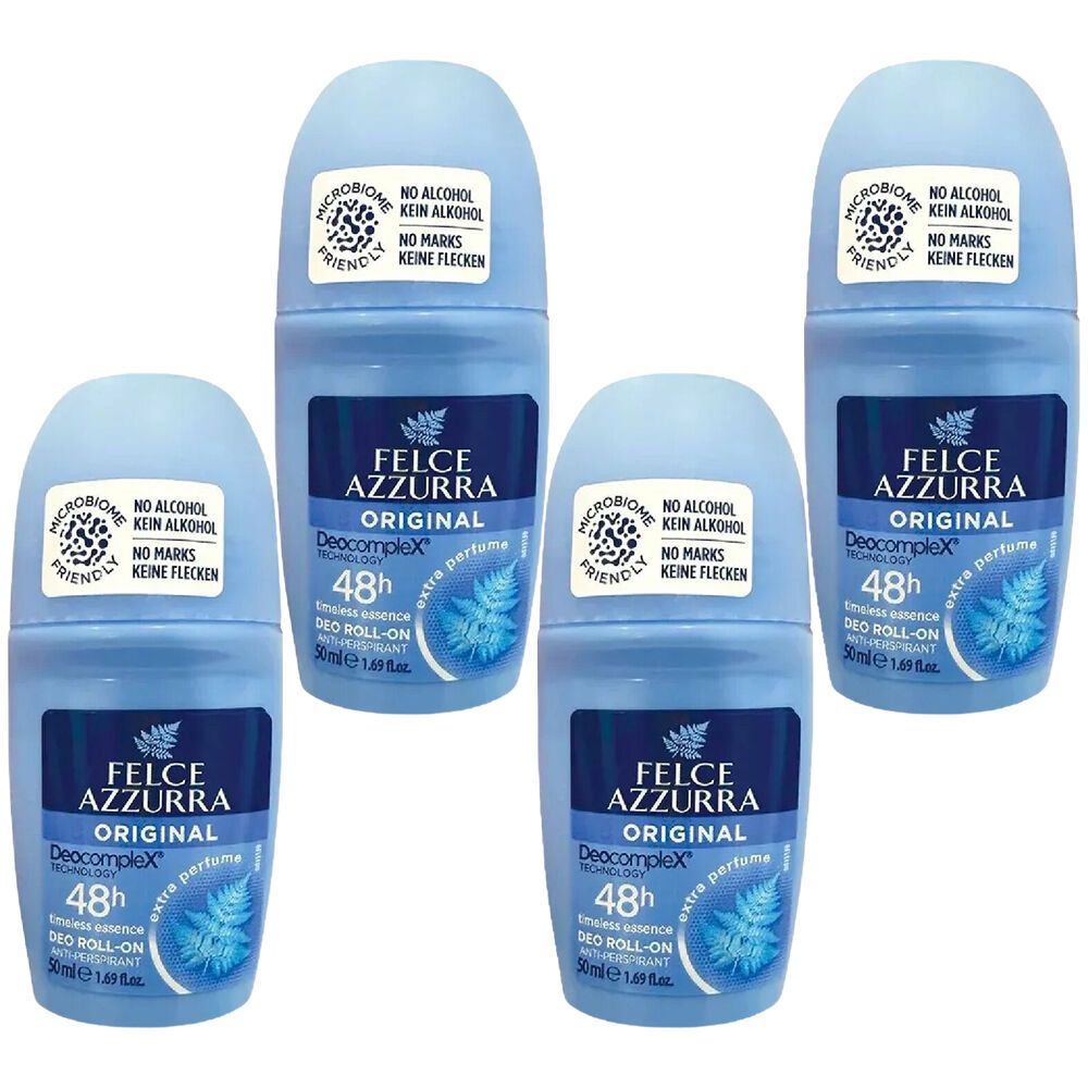 Felce Azzurra Classico Roll On Deodorant No Alcohol 50ml Pack of 4