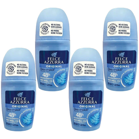 Felce Azzurra Classico Roll On Deodorant No Alcohol 50ml Pack of 4
