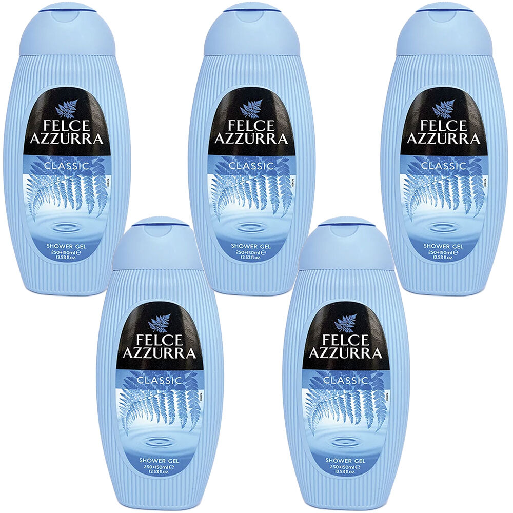 Felce Azzurra Classico Shower Gel 5 x 400ml Pack Italian Classic Scent