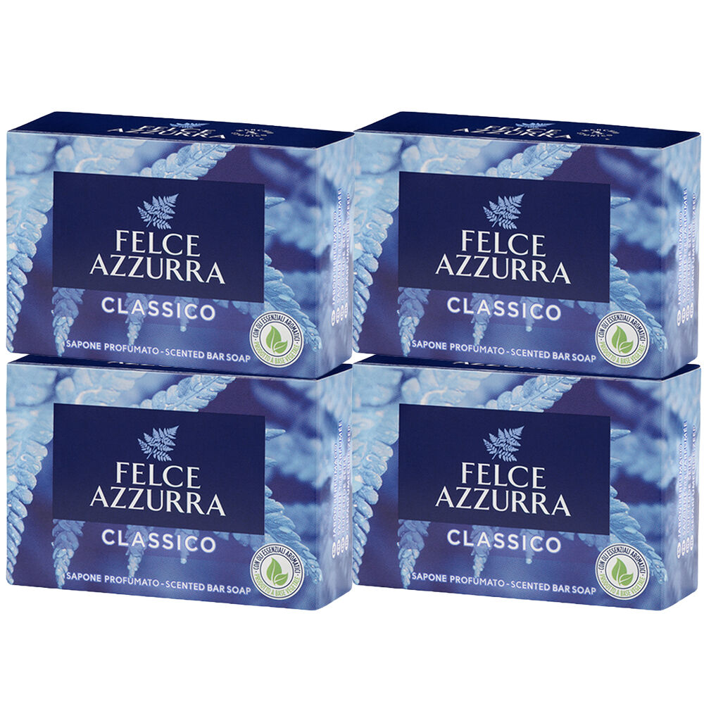 Felce Azzurra Classico Bar Soap 100g Pack Of 4 Moisturising Glycerin