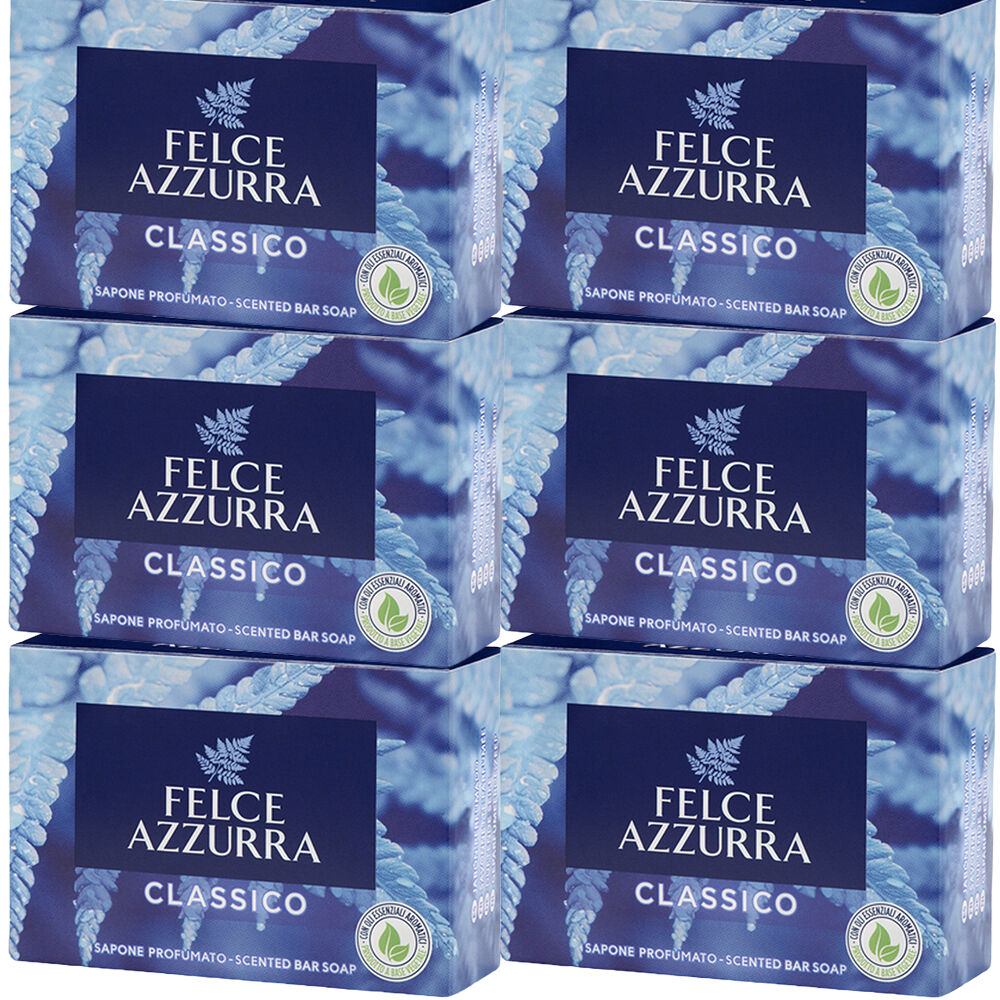 Felce Azzurra Classico Bar Soap 100g Pack of 6 Natural Glycerin