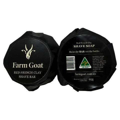Farm Goat Red French Clay Shave Soap Goat Milk Shave Bar 95g