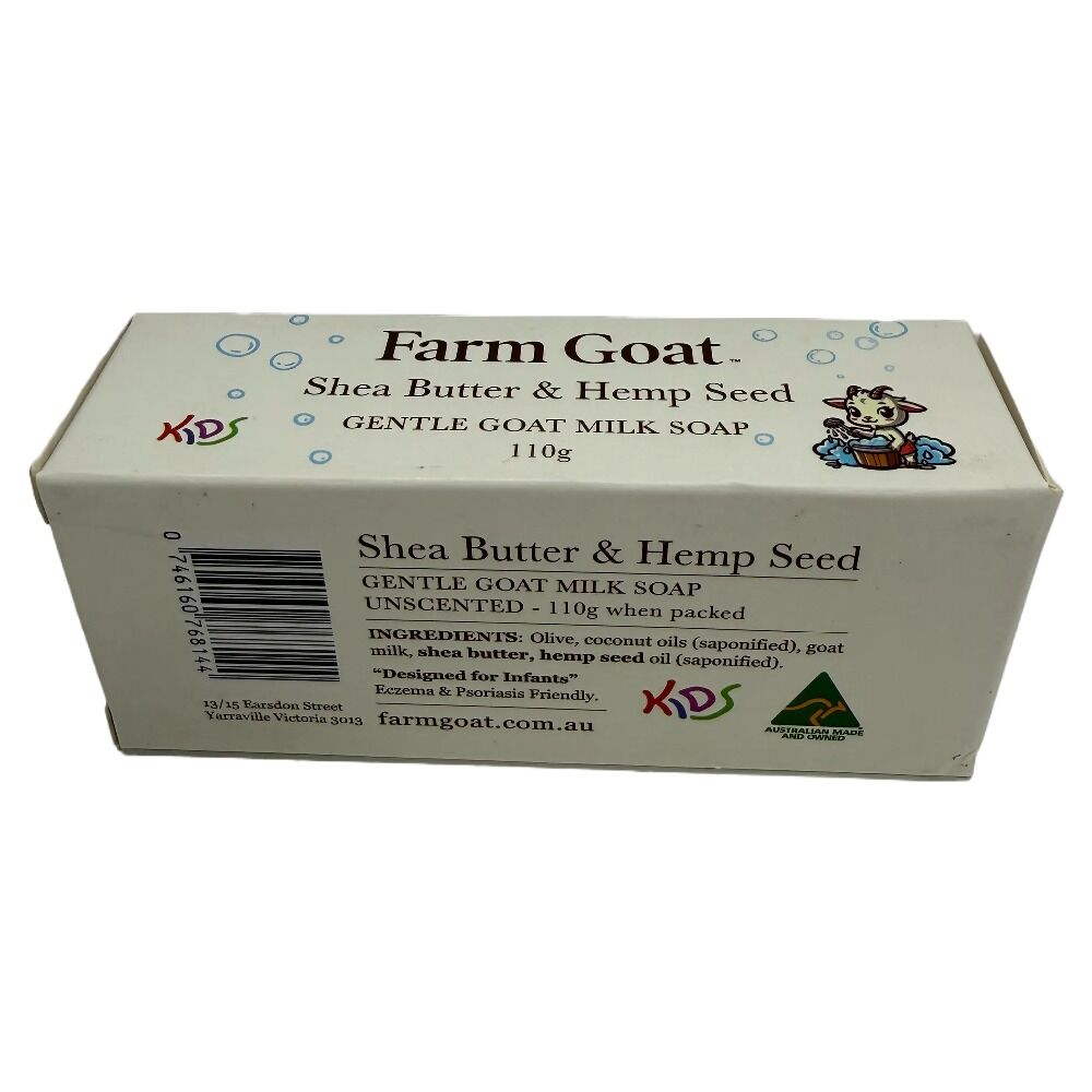 Farm Goat Kids Goat Milk Soap Shea Butter Hemp Seed Gentle Baby Soap 110g