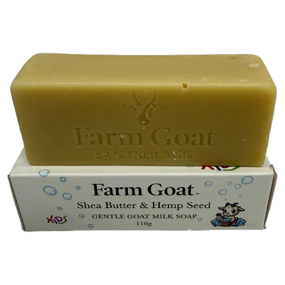 Farm Goat Kids Goat Milk Soap Shea Butter Hemp Seed Gentle Baby Soap 110g