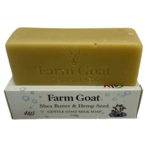 Farm Goat Kids Goat Milk Soap Shea Butter Hemp Seed Gentle Baby Soap 110g