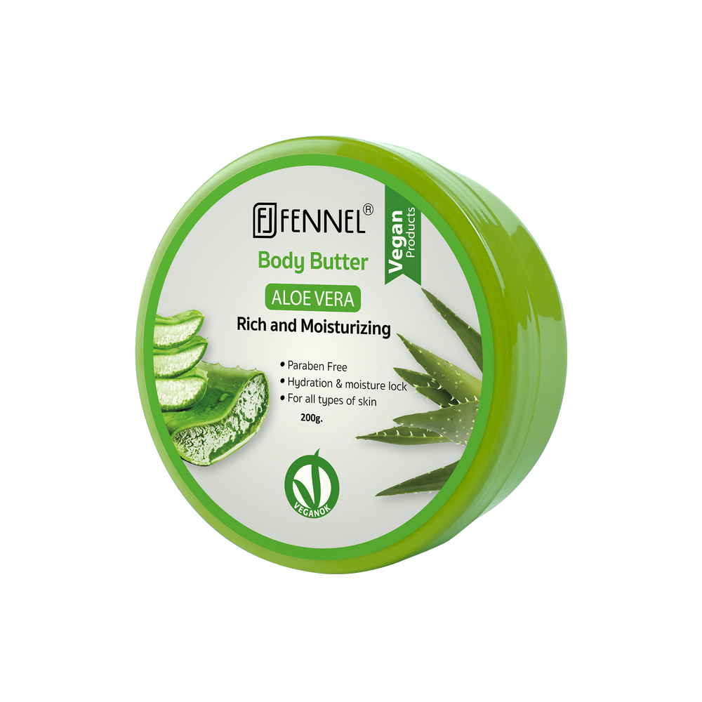 Fennel Aloe Vera Body Butter 200g Vegan Moisturising Skin Cream Bundle Of 6