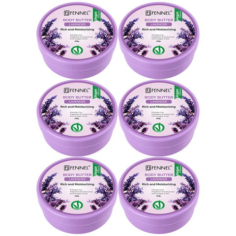 Fennel Lavender Body Butter 200g Vegan Moisturising Skin Cream Bundle Of 6