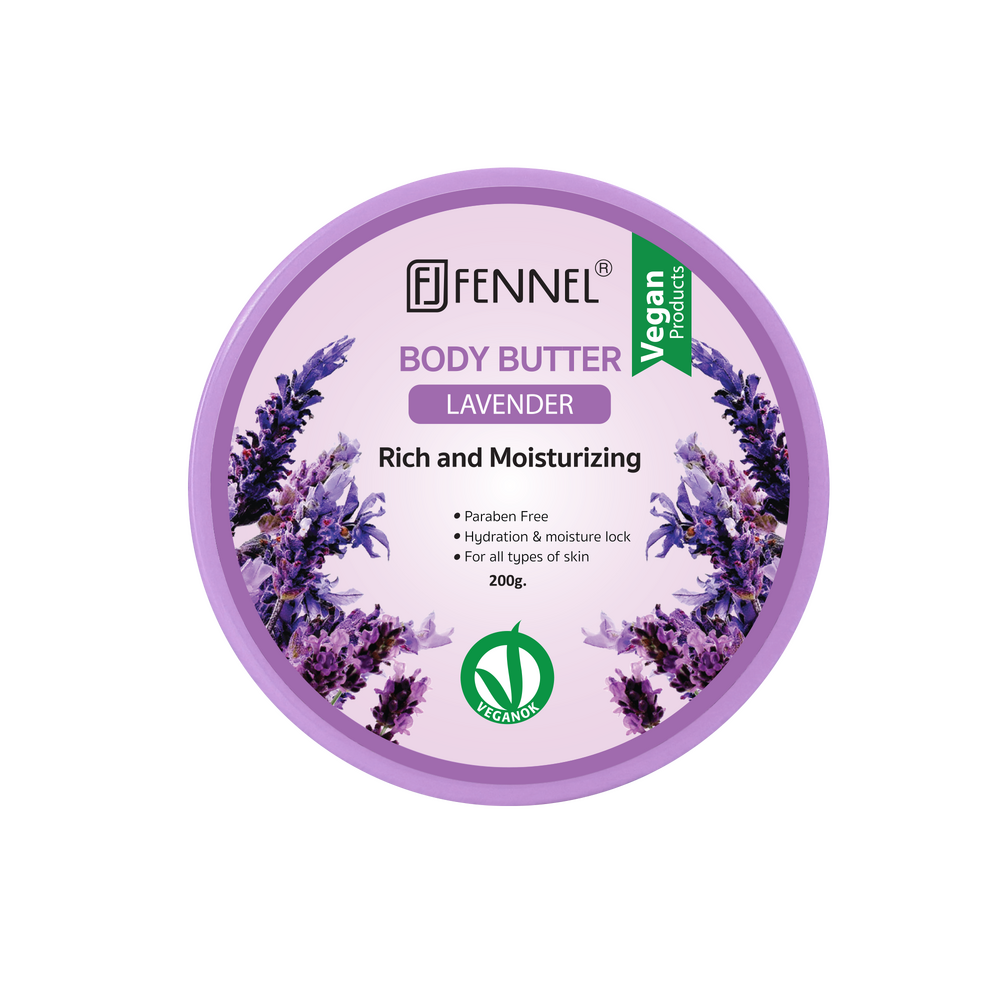 Fennel Lavender Body Butter 200g Vegan Moisturising Skin Cream