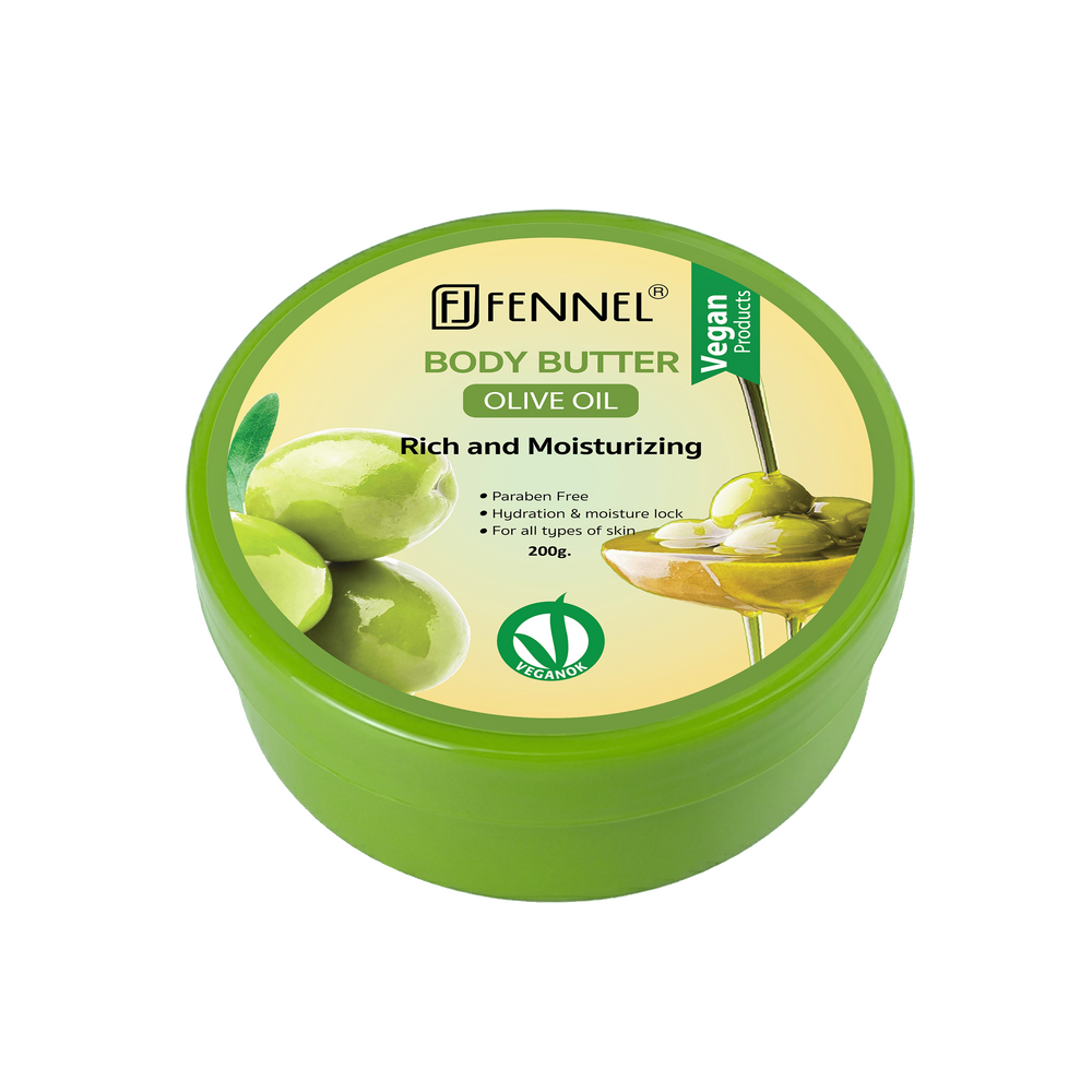 Fennel Olive Oil Body Butter 200g Vegan Moisturising Skin Cream Bundle Of 3