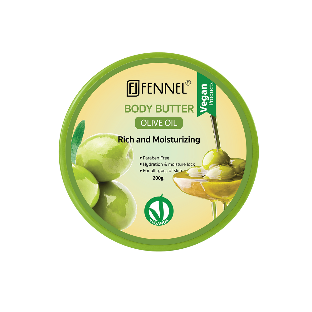 Fennel Olive Oil Body Butter 200g Vegan Moisturising Skin Cream Bundle Of 3