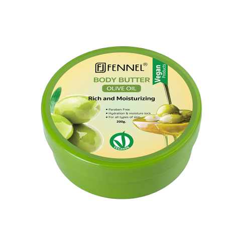 Fennel Olive Oil Body Butter 200g Vegan Moisturising Skin Cream