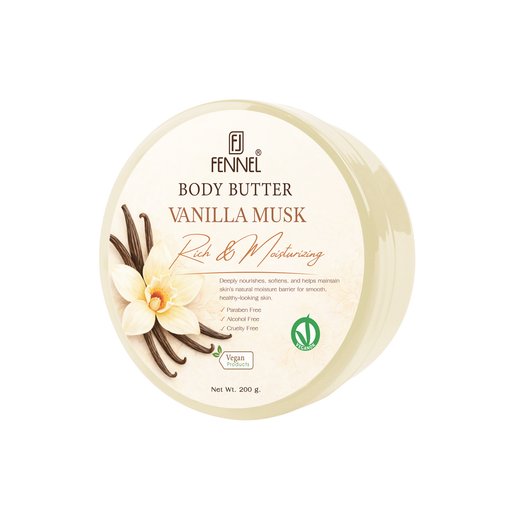 Fennel Vanilla Musk Body Butter 200g Vegan Moisturising Skin Cream Bundle Of 6
