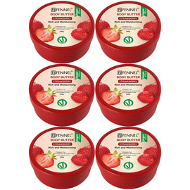 Fennel Strawberry Body Butter 200g Vegan Moisturising Skin Cream Bundle Of 6