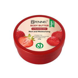 Fennel Strawberry Body Butter 200g Vegan Moisturising Skin Cream