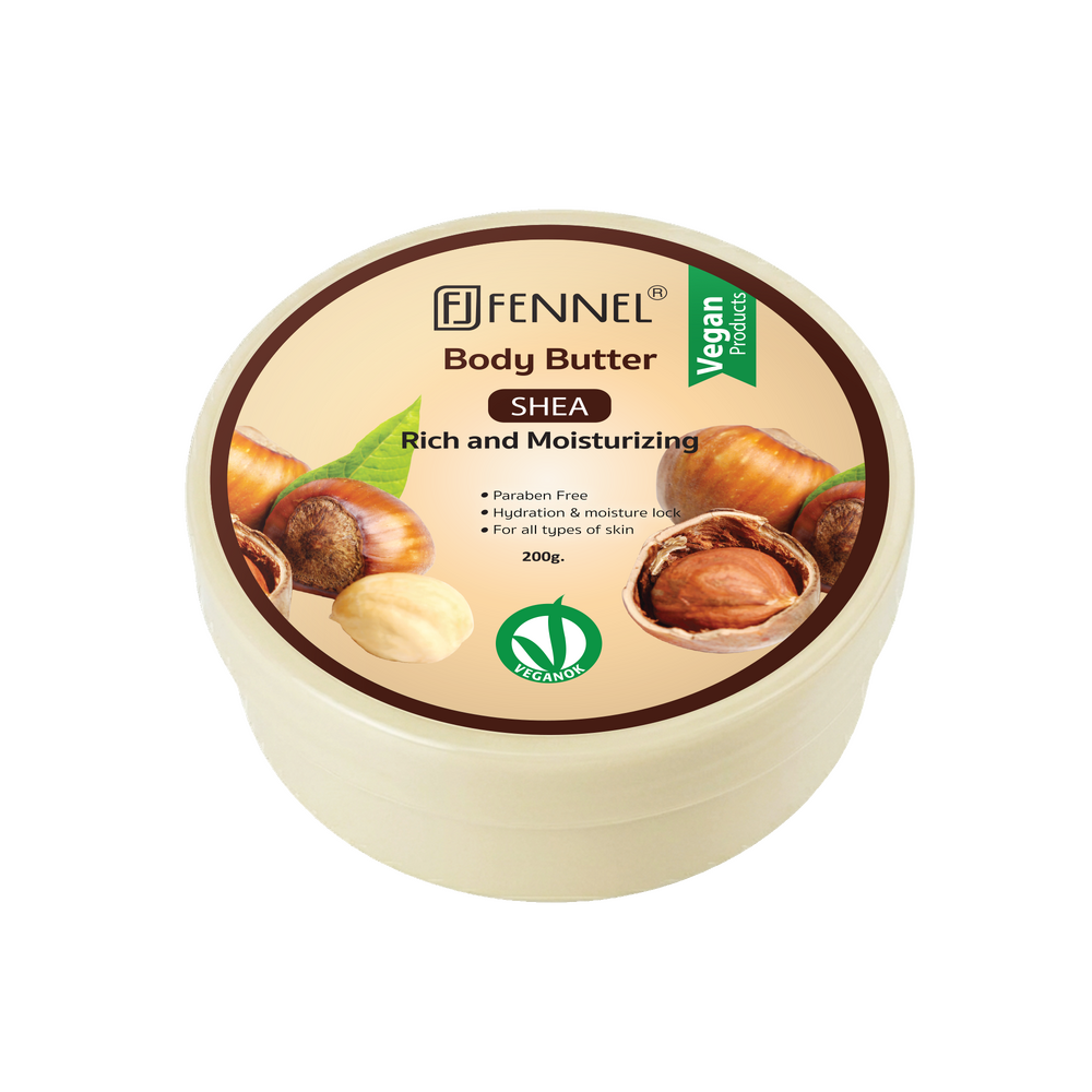 Fennel Shea Body Butter 200g Vegan Moisturising Hydrating Skin Cream Bundle Of 3