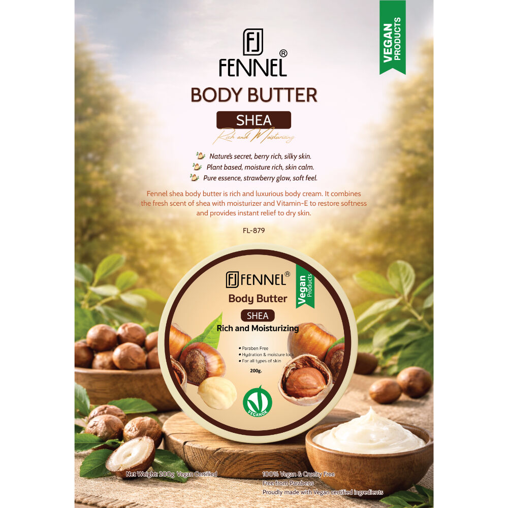 Fennel Shea Body Butter 200g Vegan Moisturising Hydrating Skin Cream