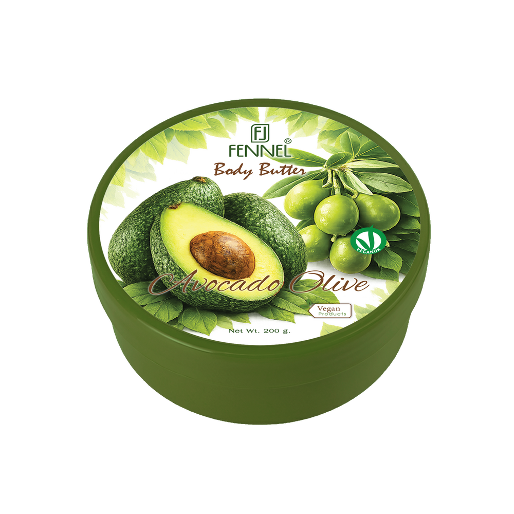 Fennel Avocado Olive Body Butter 200g Vegan Moisturising Skin Cream Bundle Of 6