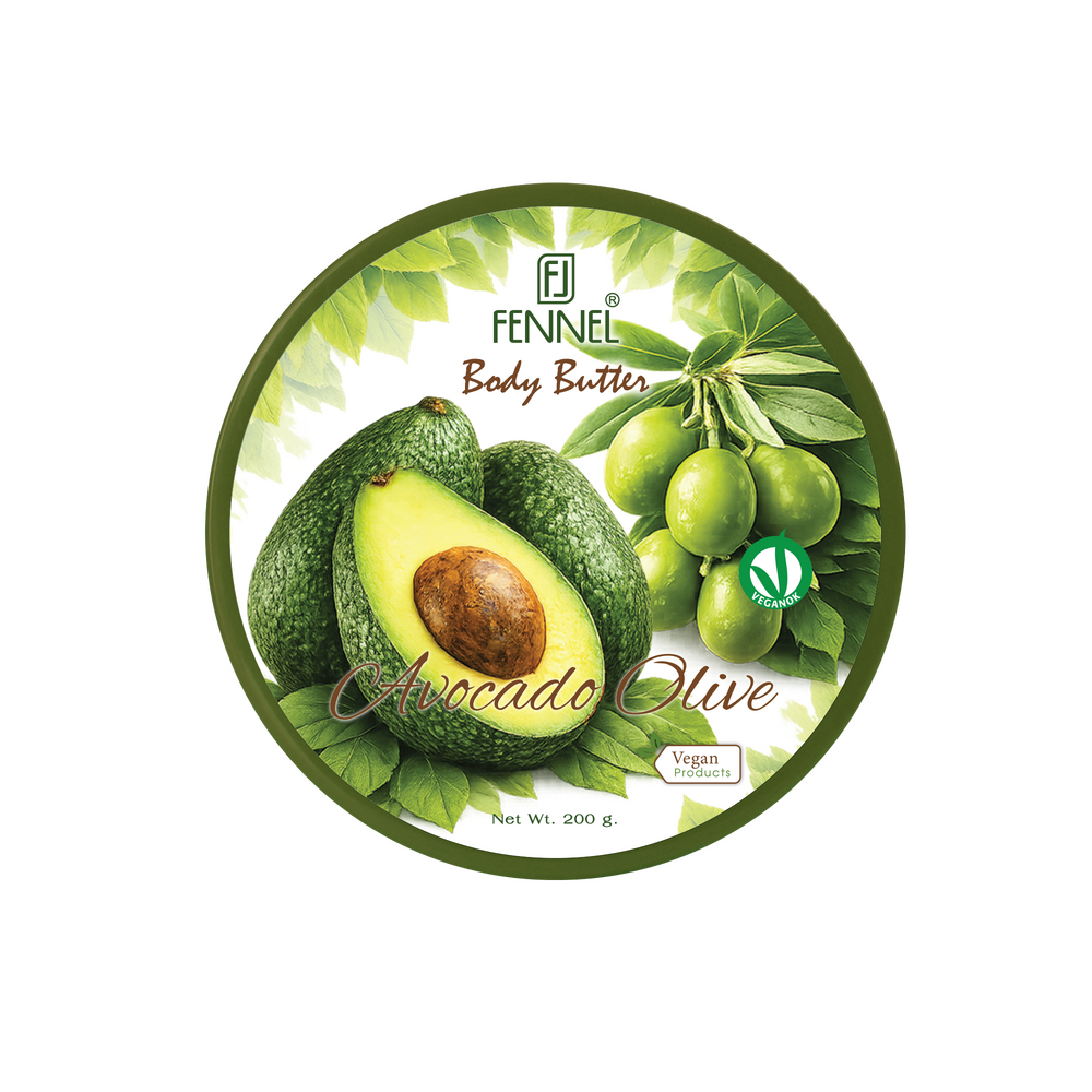 Fennel Avocado Olive Body Butter 200g Vegan Moisturising Skin Cream Bundle Of 6