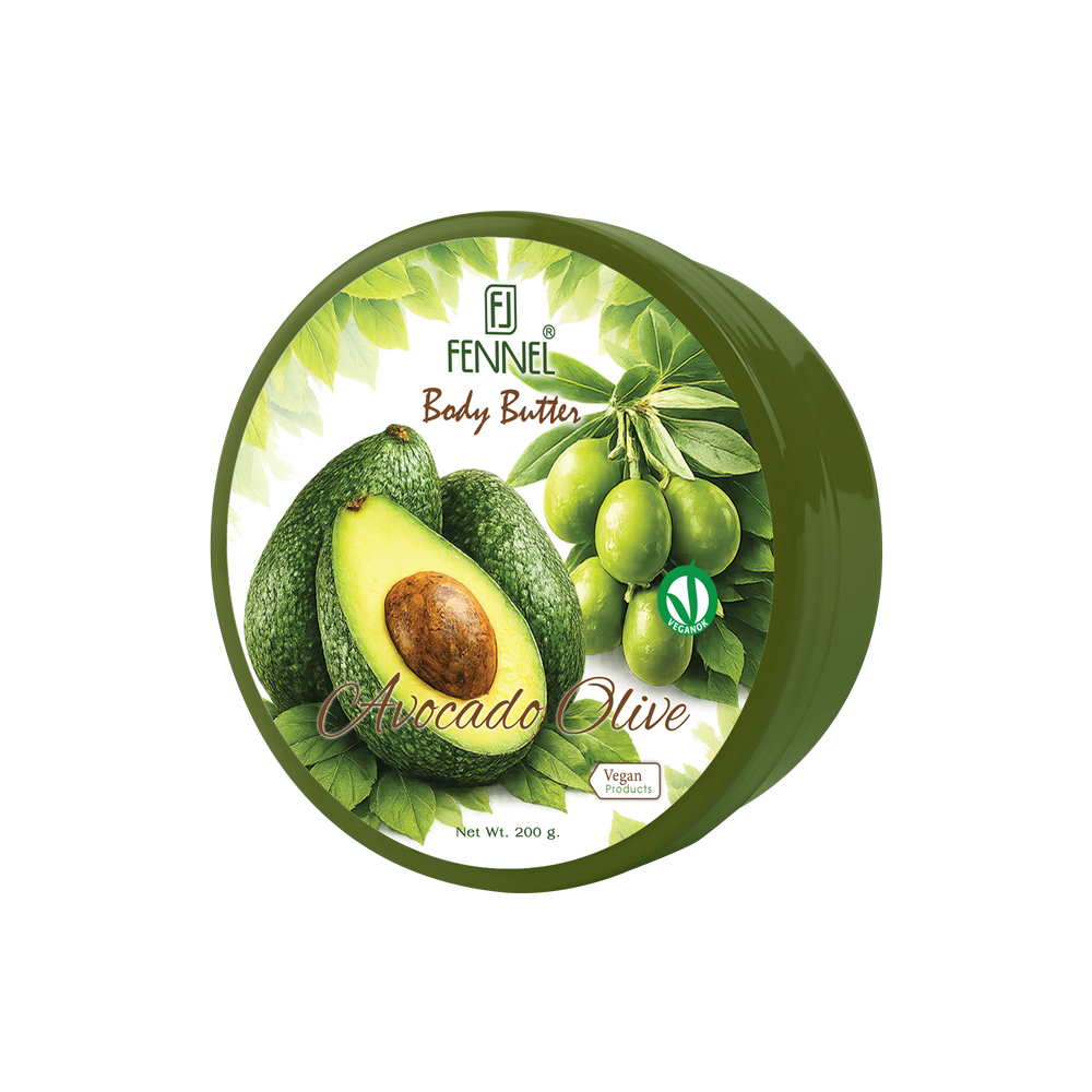 Fennel Avocado Olive Body Butter 200g Vegan Moisturising Skin Cream Bundle Of 6