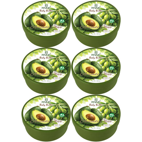 Fennel Avocado Olive Body Butter 200g Vegan Moisturising Skin Cream Bundle Of 6