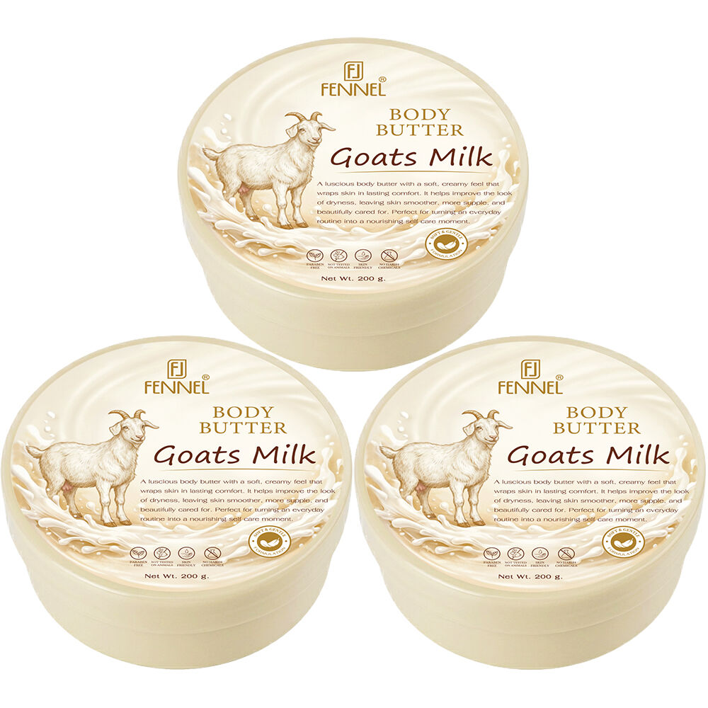Fennel Goats Milk Body Butter 200g Moisturising Hydrating Skin Cream Bundle Of 3