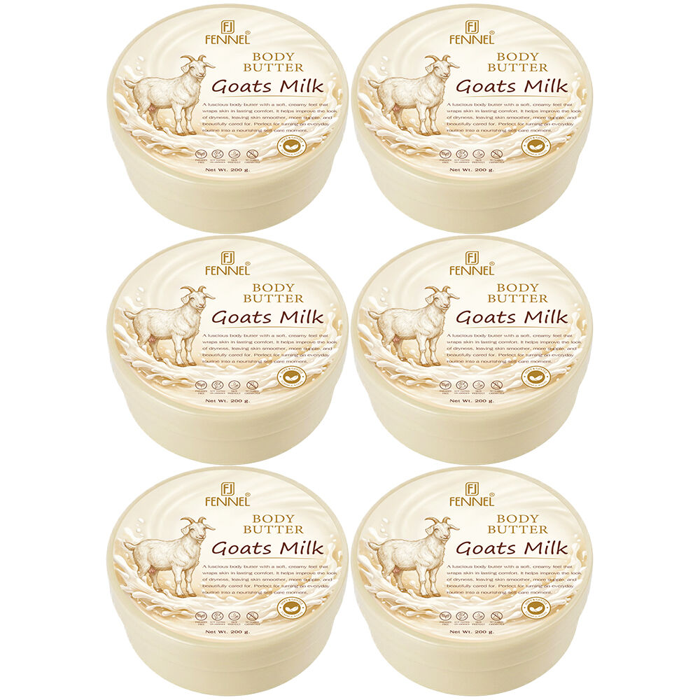 Fennel Goats Milk Body Butter 200g Moisturising Hydrating Skin Cream Bundle Of 6