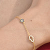 Culturesse Alara Necklace & Azra Bracelet Luck Evil Eye Gift Set (Gold)