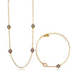Culturesse Dilara Necklace & Azra Bracelet Luck Evil Eye Gift Set (Gold)
