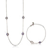 Culturesse Dilara Necklace & Azra Bracelet Luck Evil Eye Gift Set (Silver)