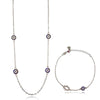 Culturesse Dilara Necklace & Azra Bracelet Luck Evil Eye Gift Set (Silver)