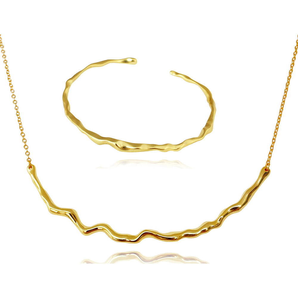 Culturesse Be The Flow Necklace & Bangle Gift Set (Gold)