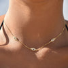 Culturesse Birdie Evil Eye Necklace & Bracelet Gift Set (Gold)