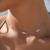 Culturesse Birdie Evil Eye Necklace & Bracelet Gift Set (Silver)