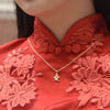 Culturesse Chinese 24K Love Earrings & Necklace Gift Set (Gold)