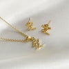 Culturesse Chinese 24K Love Earrings & Necklace Gift Set (Gold)