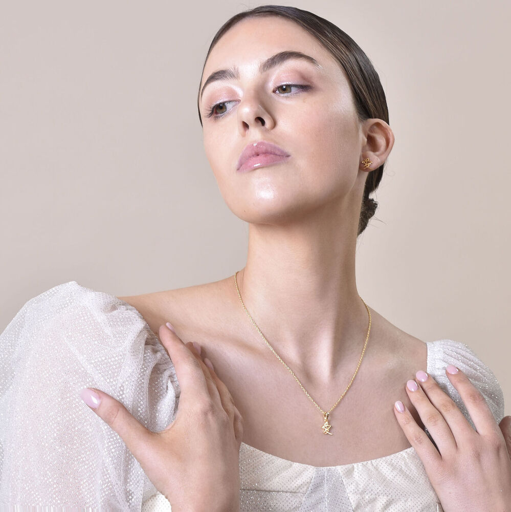 Culturesse Chinese 24K Love Earrings & Necklace Gift Set (Gold)