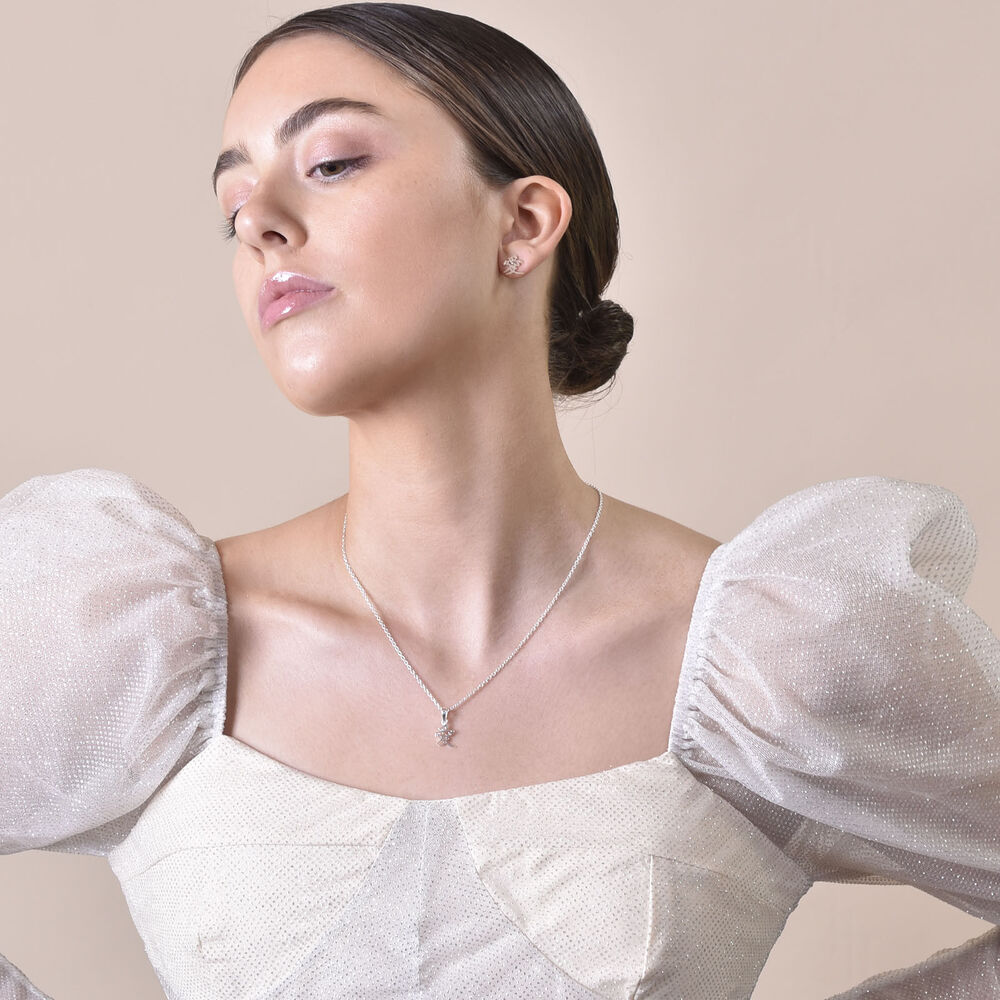 Culturesse Chinese Artisan Love Earrings & Necklace Gift Set (Silver)