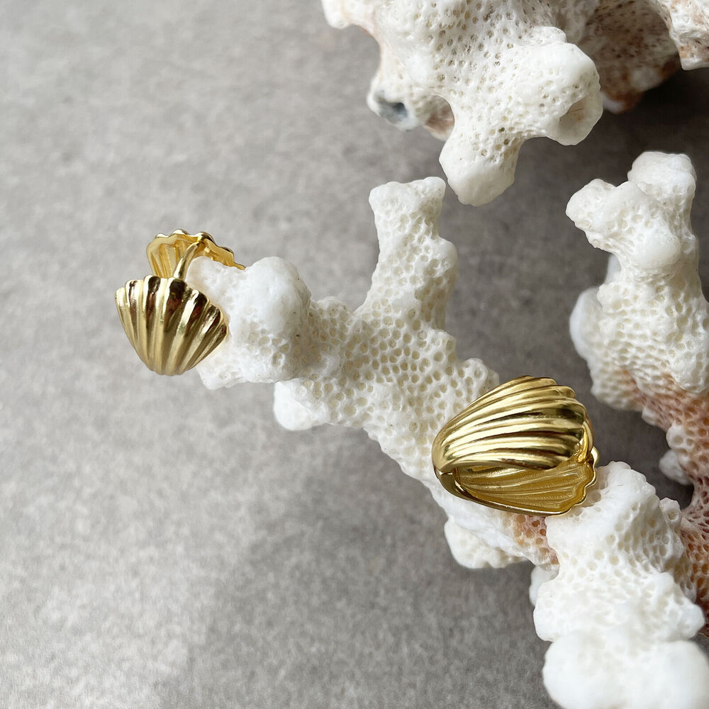Culturesse Esmarie Earrings & Tresor Open Ring Gift Set (Gold)