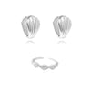 Culturesse Esmarie Earrings & Tresor Open Ring Gift Set (Silver)