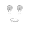 Culturesse Esmarie Earrings & Tresor Open Ring Gift Set (Silver)
