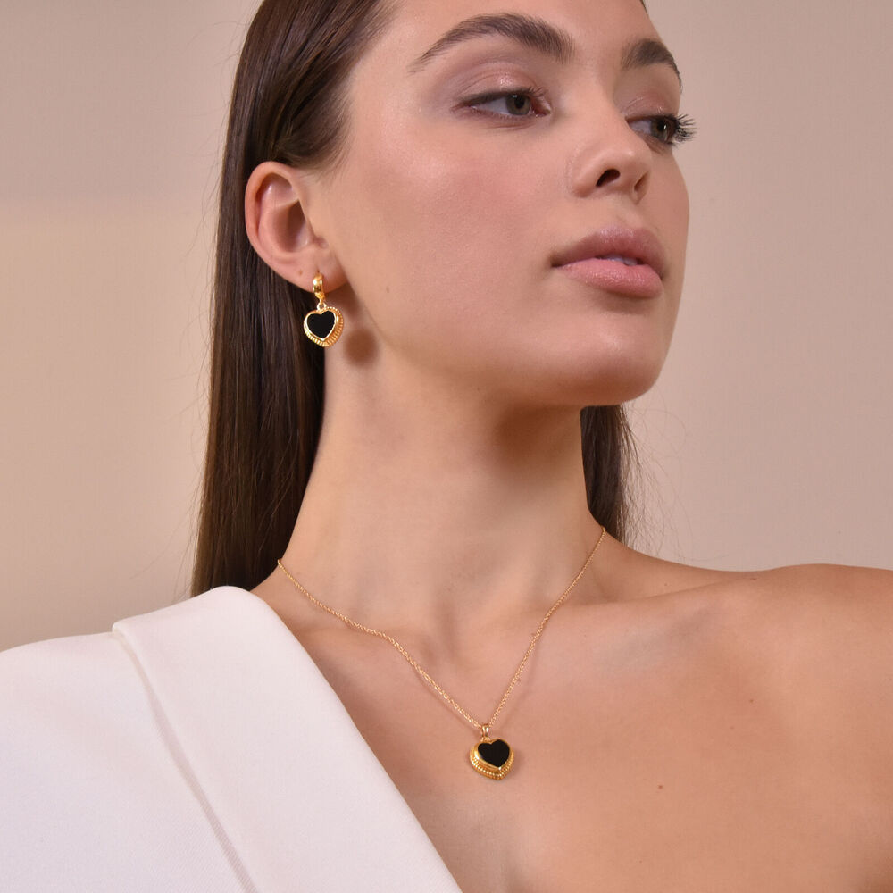 Culturesse Esmeray Earrings & Fabienne Necklace Black Onyx Gift Set