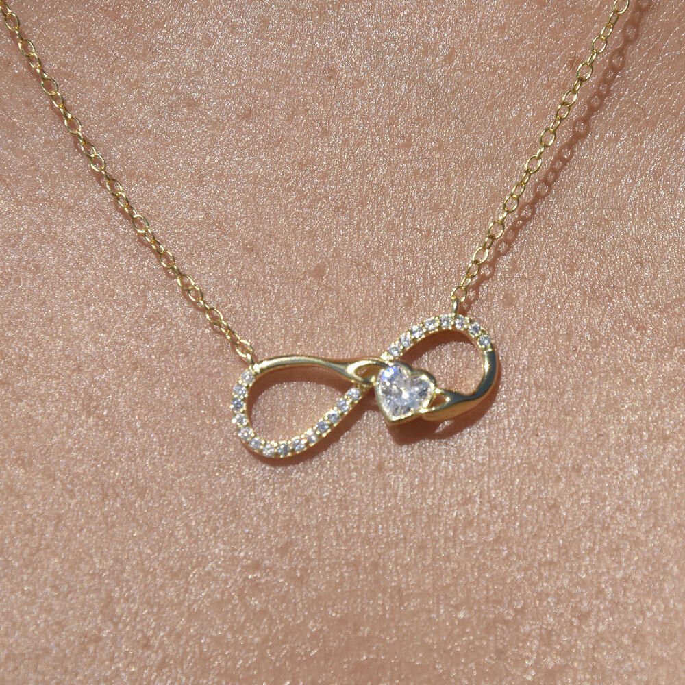 Culturesse Infinite Love Earrings & Necklace Gift Set (Gold)
