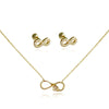 Culturesse Infinite Love Earrings & Necklace Gift Set (Gold)