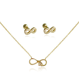 Culturesse Infinite Love Earrings & Necklace Gift Set (Gold)
