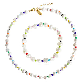 Culturesse Loxie Freshwater Pearl Necklace & Bracelet Gift Set