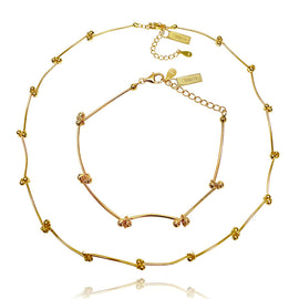 Culturesse Trust The Flow Necklace & Bracelet Gift Set (Gold)