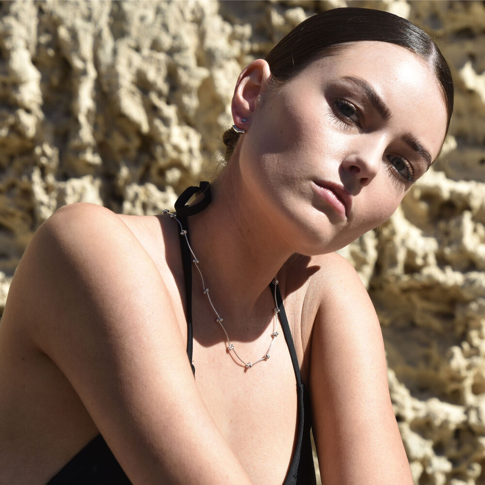 Culturesse Trust The Flow Necklace & Bracelet Gift Set (Silver)