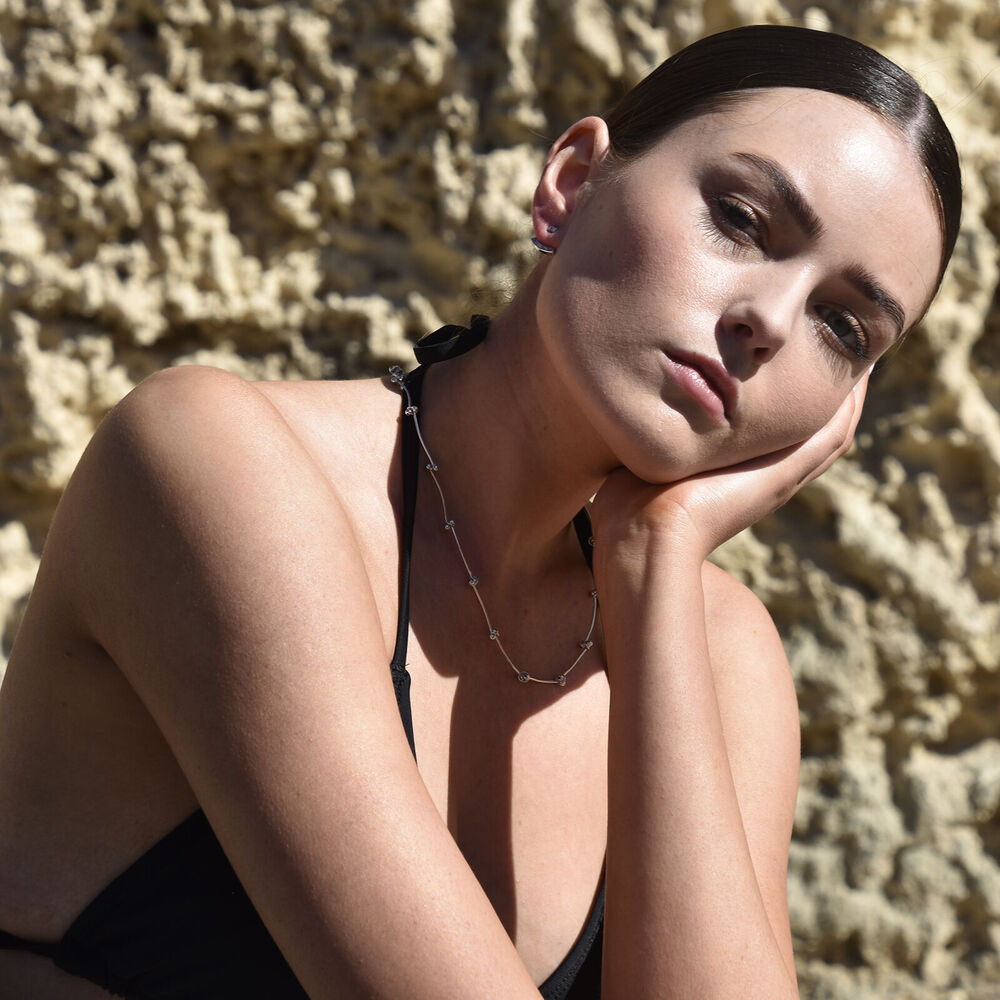 Culturesse Trust The Flow Necklace & Bracelet Gift Set (Silver)