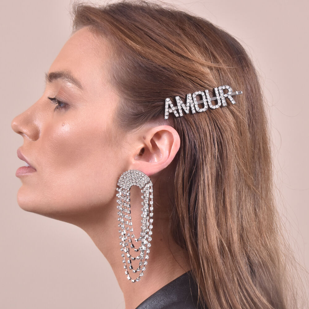Culturesse Amour Rhinestone Hair Clip